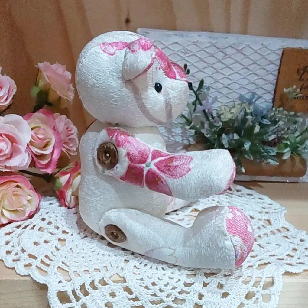 [USED] Hand-sewn stuffed toy, Shiro Yuzen-chan, Usagi no Kuma-ya, Teddy bear, handmade