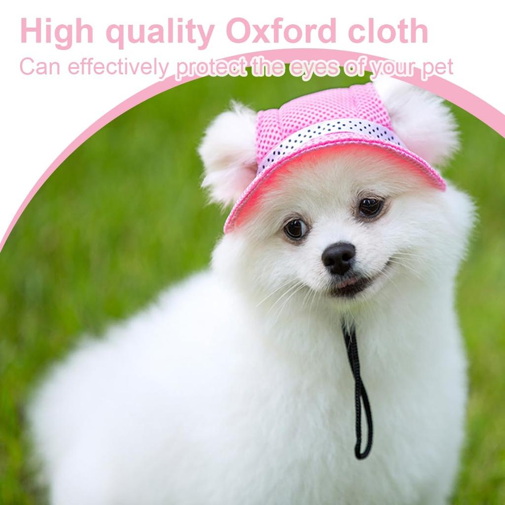 Summer New Pet Hats Breathable Sunshade Cat Cap Bow Princess Style Ear Exposed Dog Hat Light Pet Headwear For Small Dogs