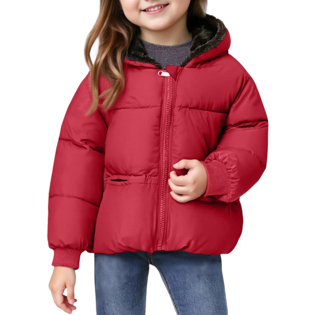 Kids' Pocket Coat - Solid Color Short Cotton Jacket