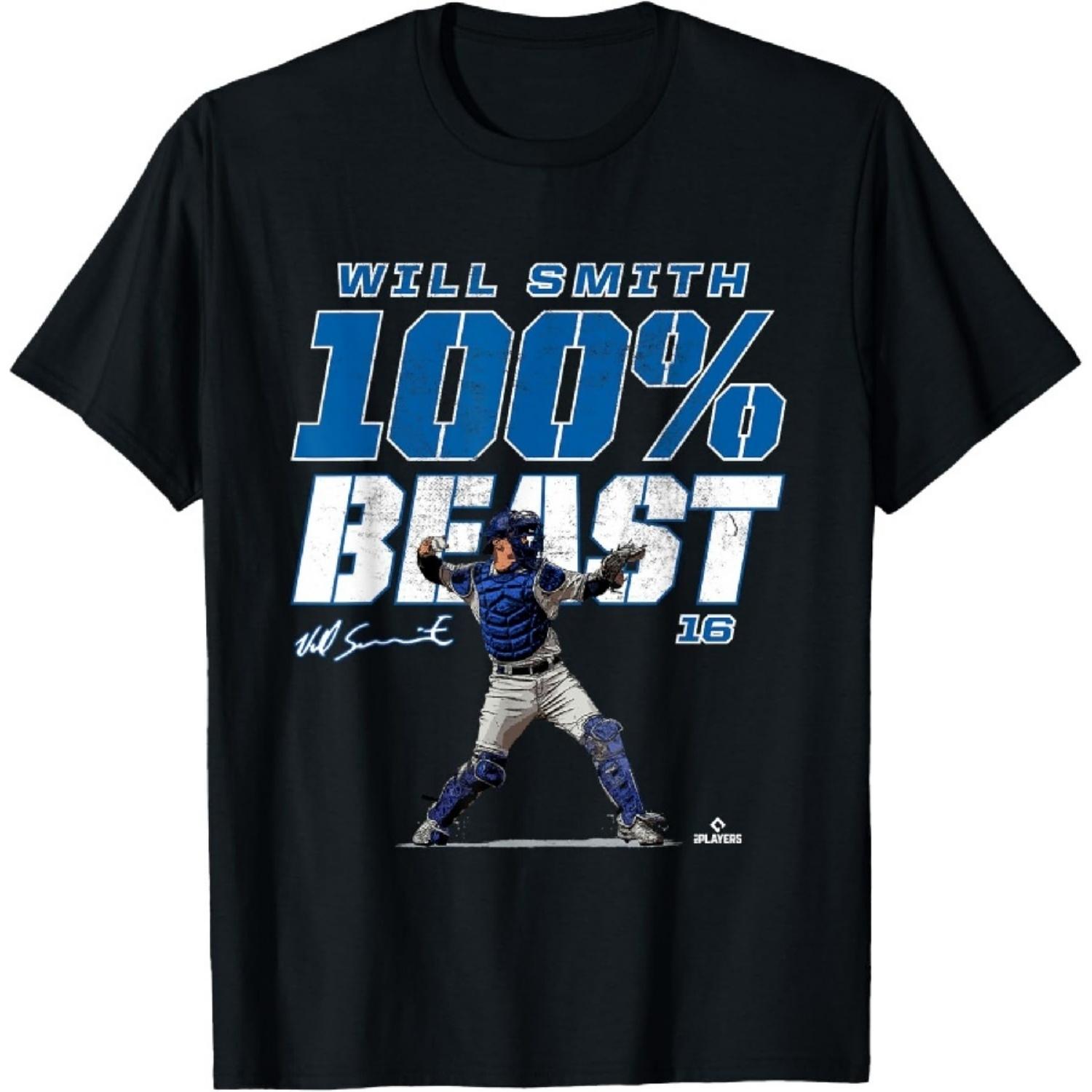 100% Зверь Уилл Смит Лос-Анджелес MLBPA Футболка S