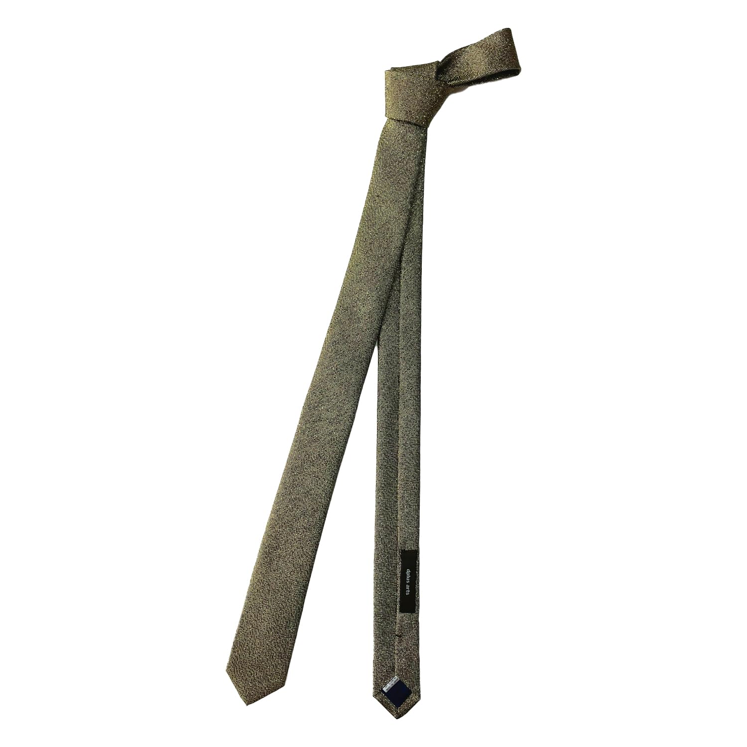 

Узкий шелковый галстук с Нисидзин Сделано в Японии для мужчин и женщин Узкий D+Arts Ламе, Переплетение, (Золото, Галстук) золотой