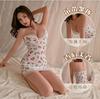 Butterfly rain French floral dress women's cherry print design sense niche temperament sweet spice girl suspender loungewear