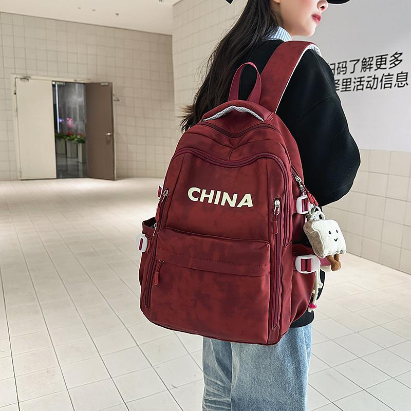 Student Class Computer Bag Women Large Capacity Travel Backpack Men Letter Backpack