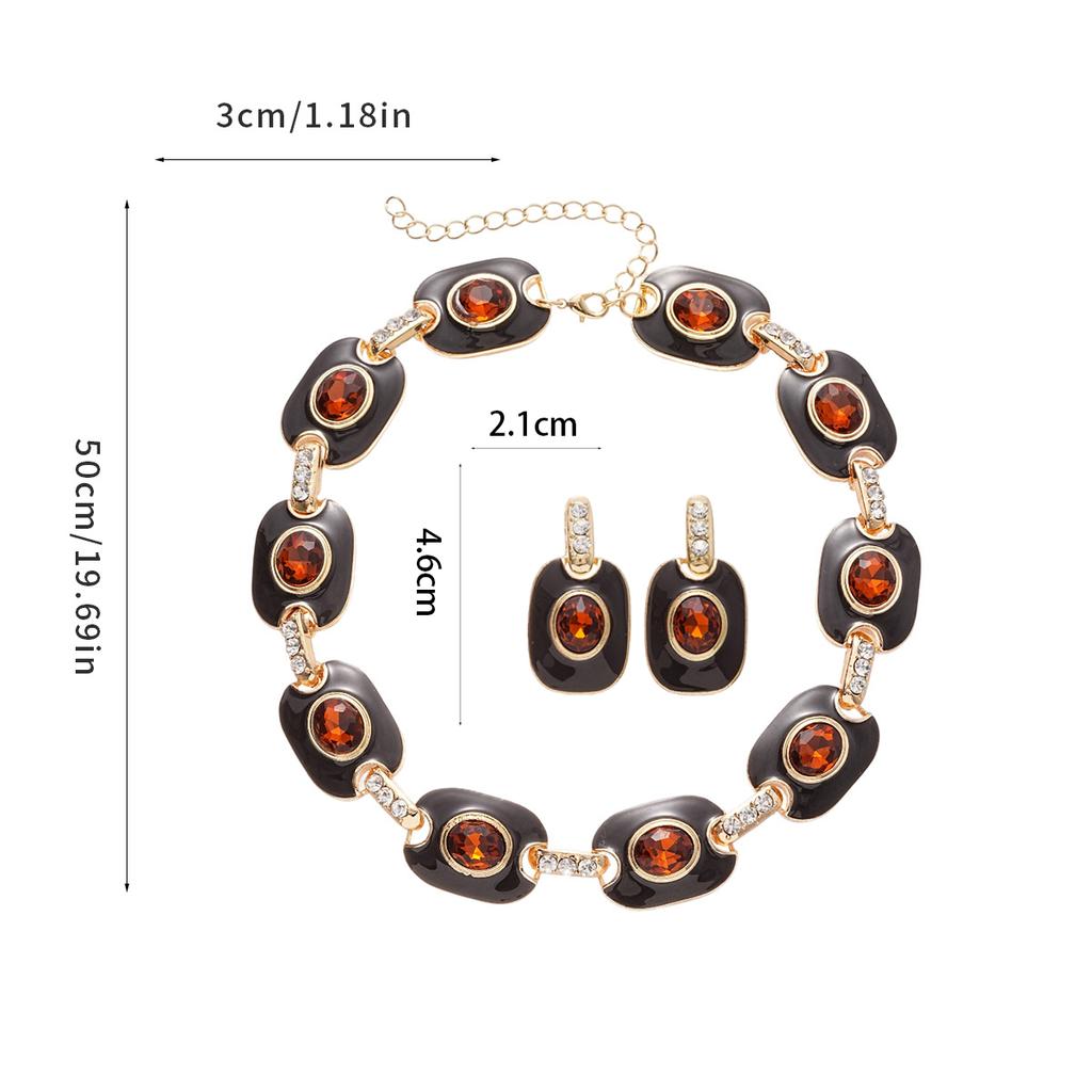 Geometric Earrings Necklace for Women Hyperbole Palace Style Banquet Jewelry Aaaceeory