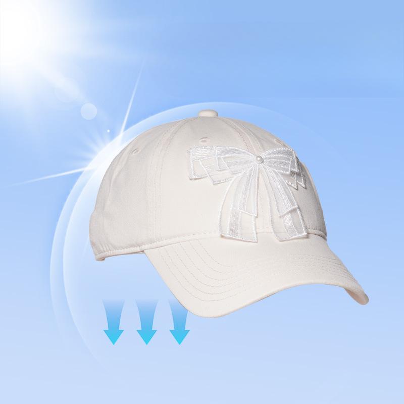 Women's Bow Baseball Cap Fresh and Sweet Organya Streamer Baseball Cap Outdoor Travel Pure Cotton Sun Protection Hat