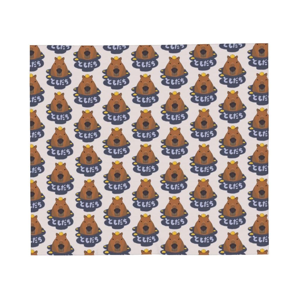 Capybara Cartoon Blanket Fleece Print Multi-function Lightweight Throw Blankets for Sofa Couch Quilt