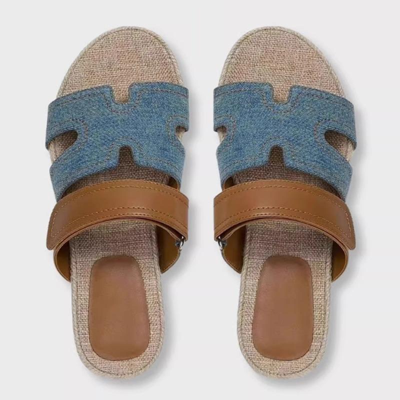 Fashion Woven Style Slippers Women's Summer New Beach Shoes Casual Hollow Second Uncle Cool Slippers