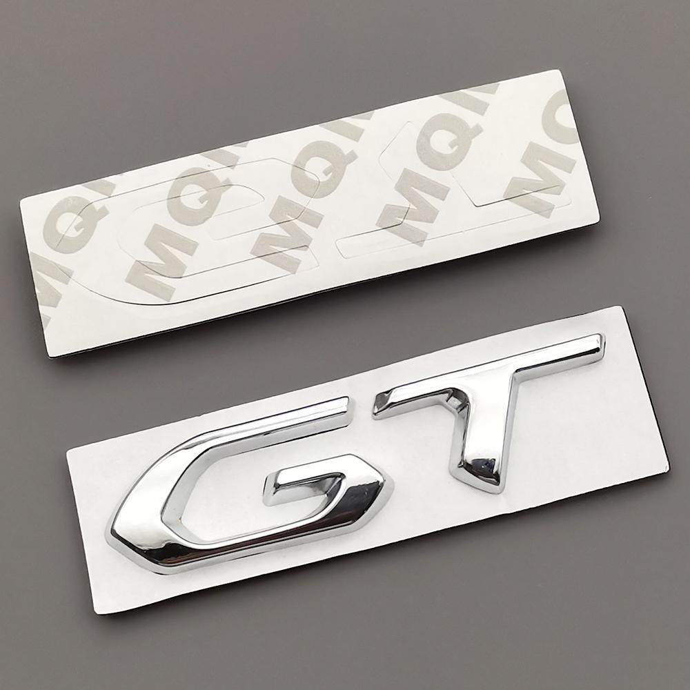 HRUC6 3D Metal Car Sticker GT Logo Emblem Trunk Badge Decals For Peugeot 308 408 508 307 205 206 208 3008 5008 4008 2008 Accessories
