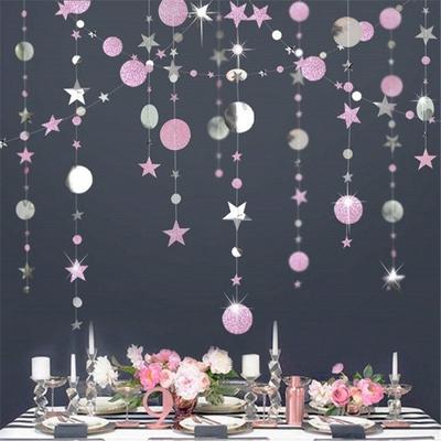 4M Girlande Frohe Weihnachten Dekorationen für Zuhause Neujahr Weihnachtsbaumschmuck Funkelnder Stern Papier