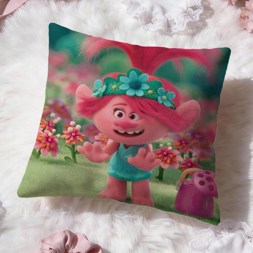 Trolls cute Cushion Cover Premium Comfort Reversible Pillow Cove -Two in One Design for Any Room & Car Interior