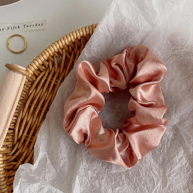 Vintage Crystal Satin Large Intestine Ring Premium Hair Band Headband Rubber Band Head Flower Hair Accessories Women