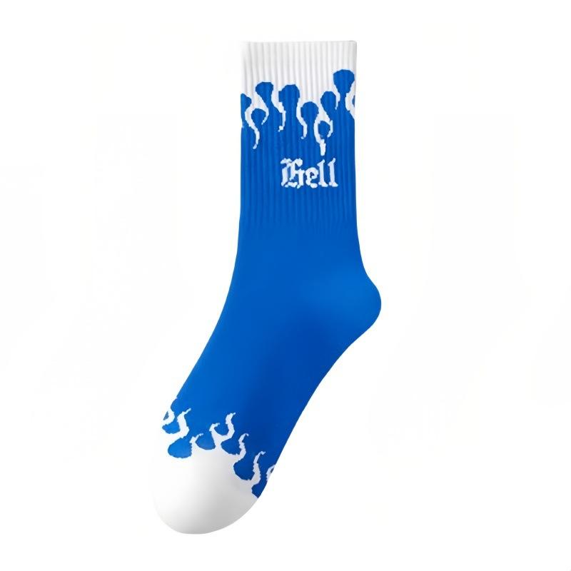 

Мужские летние тонкие хлопковые дезодорирующие влагоотводящие спортивные баскетбольные носки-гольфы 1 pair синий