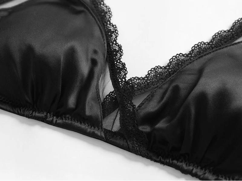 French Lace Triangle Bra: Sexy, Breathable, Wire-Free, Non-Padded, Cross-Border Style