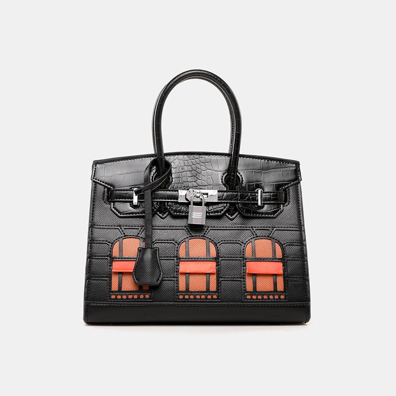 Luxusní kabelka platinové barvy s krokodýlím vzorem Elegantní dámská kabelka přes rameno/crossbody s otočným uzávěrem