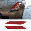 Red Carbon Fiber Headlight Eyebrows Eyelids Cover Trim For Nissan 350Z 2003-09