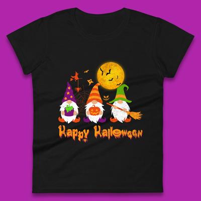 Happy Halloween Gnomies Spooky Witch Gnomes Scary Gnome Lover Womens Tee T Shirt Mens Tops Unisex Top