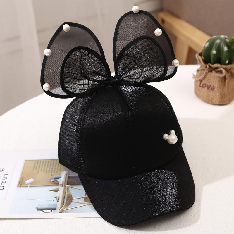 Sweet Bow Girls Baseball Cap Large Mesh Bowknot Peaked Cap for Baby Summer Adjustable Cotton Toddler Sun Hats
