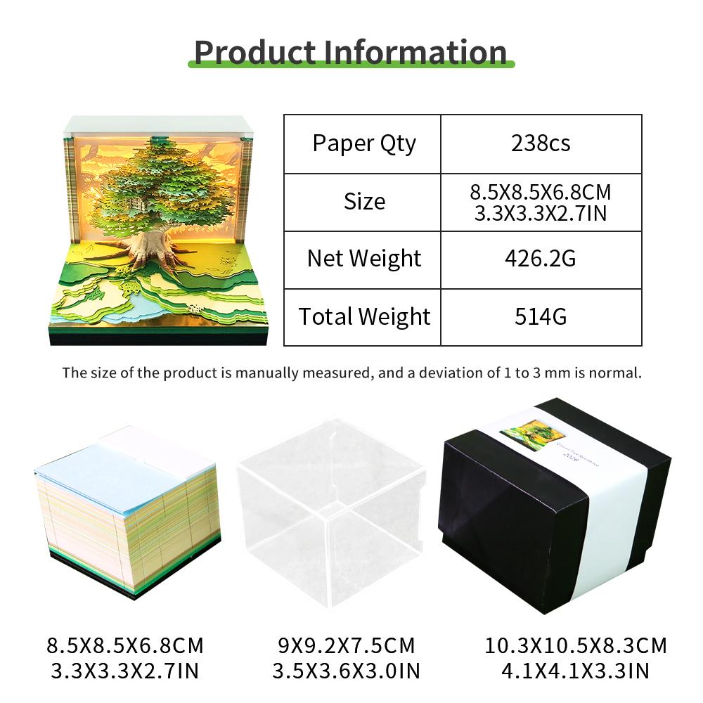 New Arrival Treehouse 3D Paper Craft Weekly Calendar 2026 Unique Design Promotional Loose Leaf Memo Pad 238 Pages Desk Gift