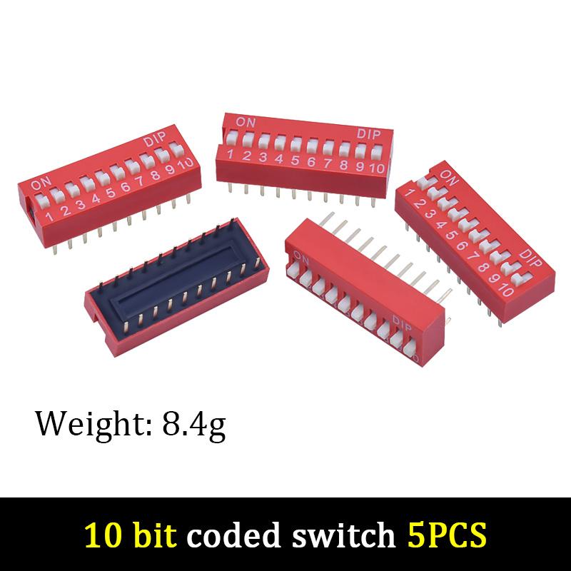 LIZAO DIP Switch Assorted Kit 1/1/1/1/1/6/7/8/11 Position 1.11mm Red Switches 1PCS Each