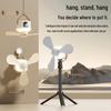 Compact Wireless Hanging Fan for Camping and Dorms - Rechargeable Multifunctional Fan