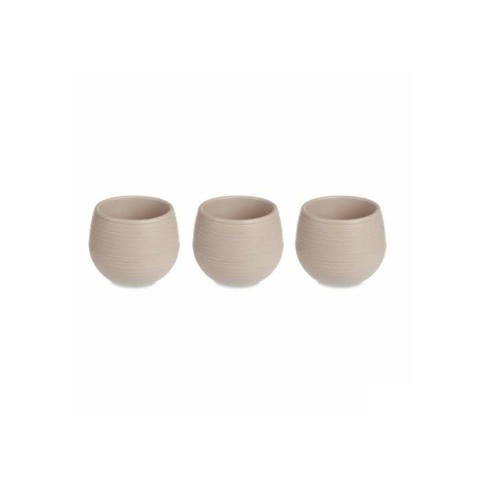Lot de pots de fleurs en plastique - Ibergarden - Taupe - 12x12x11 cm - Lot de 6 - Montage sur table - Décontractée