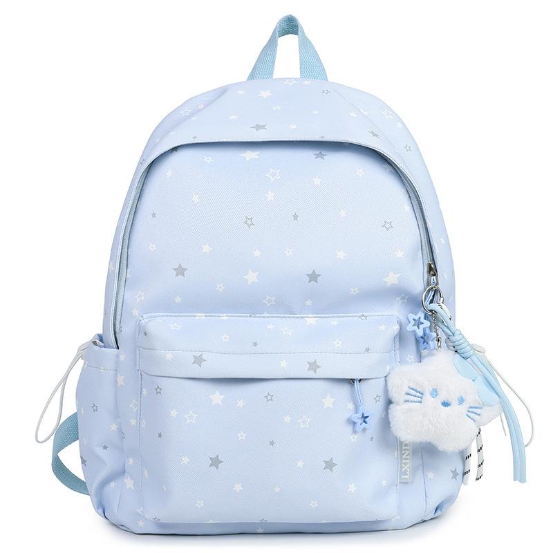 Schoolbag Candy Color Little Star School Bag Female Versatile Junior High School Student Small Fresh Backpack Girls College Style Travel Backpack