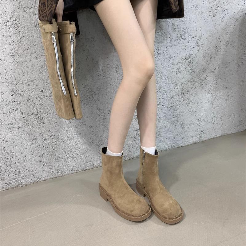 Two-wear boot removable thick-soled trouser tube boots women's 2025 autumn and winter new retro knight boots medium boots
