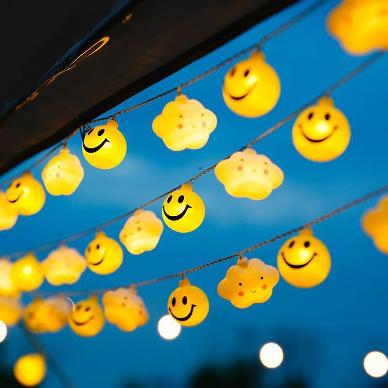 LED Smiling Cloud & Star String Lights for Children's Bedroom Decoration