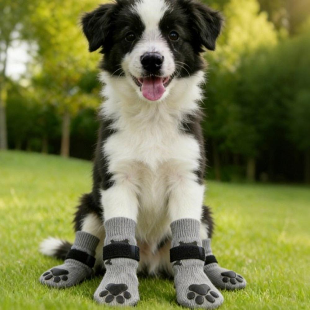 Anti-scratch Anti-slip Dog Socks Dirt-proof Foot Protector Puppy Foot Cover Wooden Floors