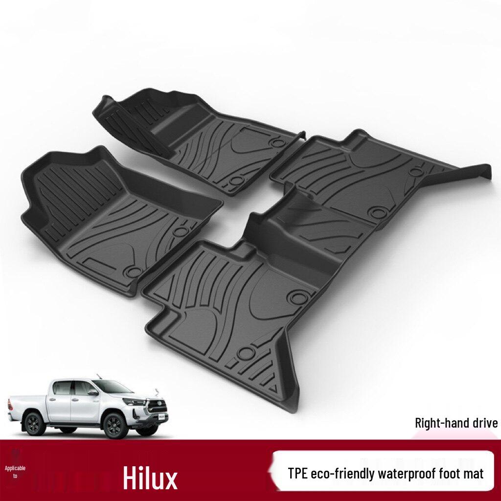 

Right-Hand Drive TPE Waterproof Floor Mats and Rear Cargo Mat for Hilux Revo