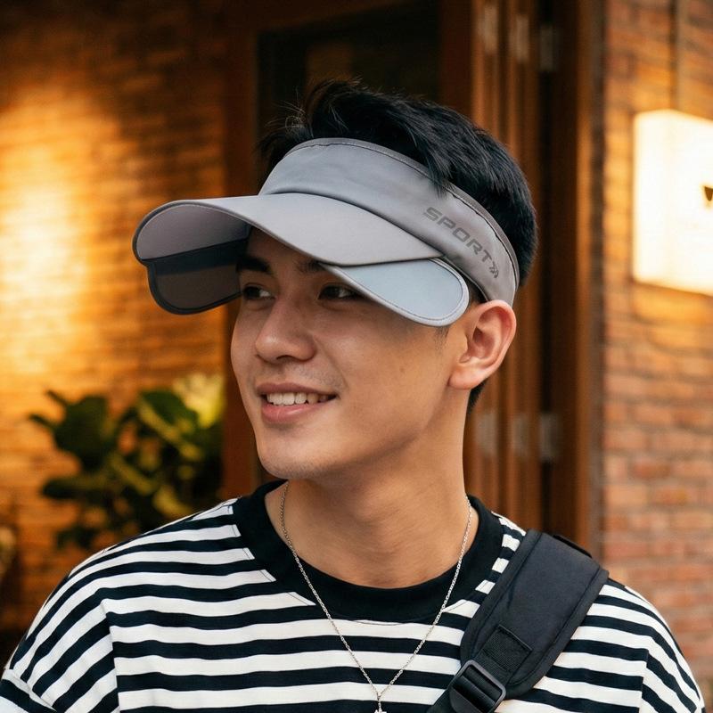 Summer Outdoor Sunshade Sports Retractable Hat Brim Empty Top Hat Men's Quick-Drying Sunscreen Cap Women's Running Sun Hat