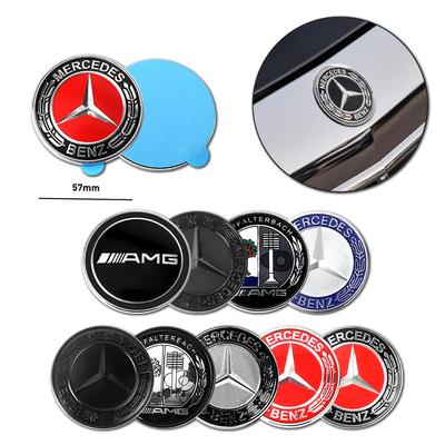 For Mercedes Benz A B C E R G S GGLA W140 W168 W169 W176 W177 GLS GLB 57mm ABS Aluminum Car Front Hood Badge Decoration Stickers