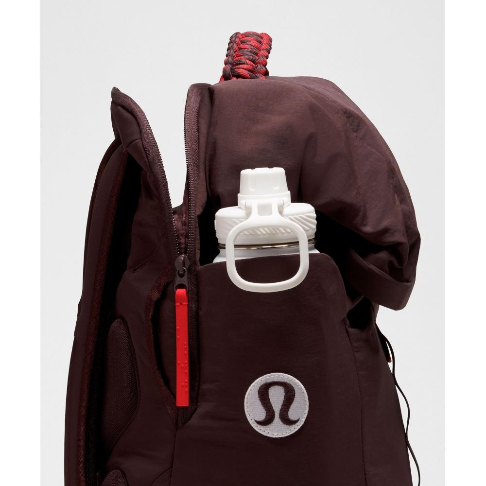 Lululemon Team Canada Rolltop Backpack 45l  Coc Logo Black Garnet