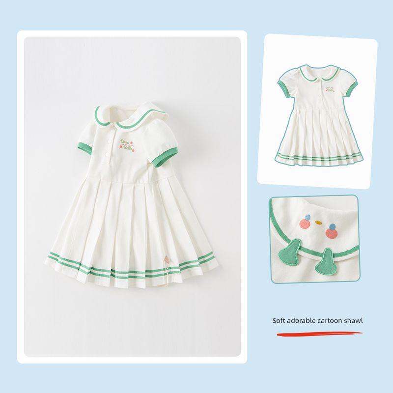 [Summer Big Sale] [Soda Cotton] Dave & Bella Girl Dress Summer Clothes Kids Girls Pleated Skirt White [Ready Stock] 100