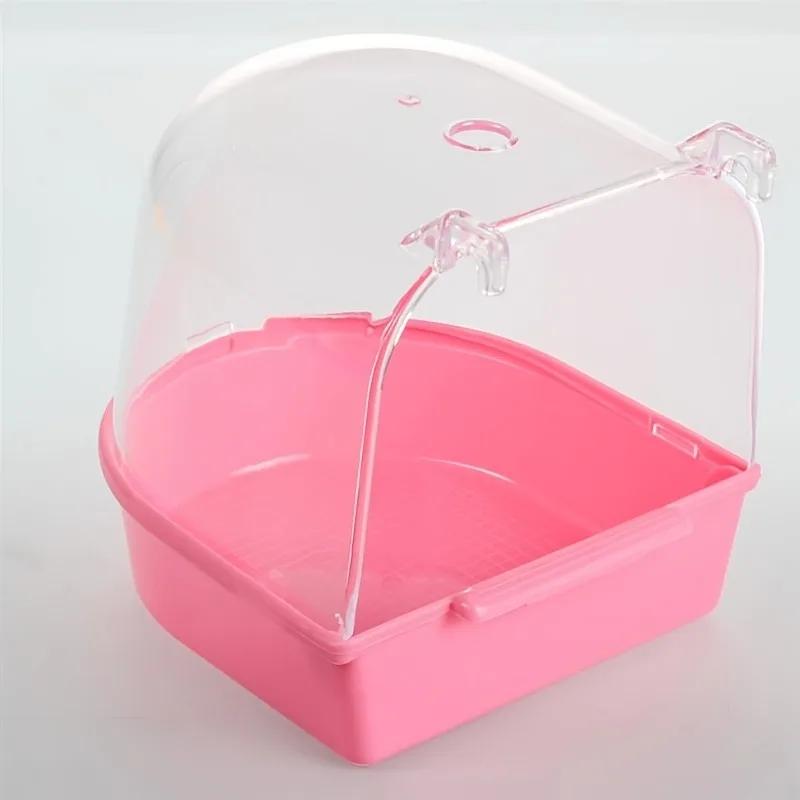 Vogelbad Box Einfach Aufzuhängen Papagei Badezimmer Innen Duschzubehör für Käfige und Ziervögel Transparente Acryl Vogelbadewanne