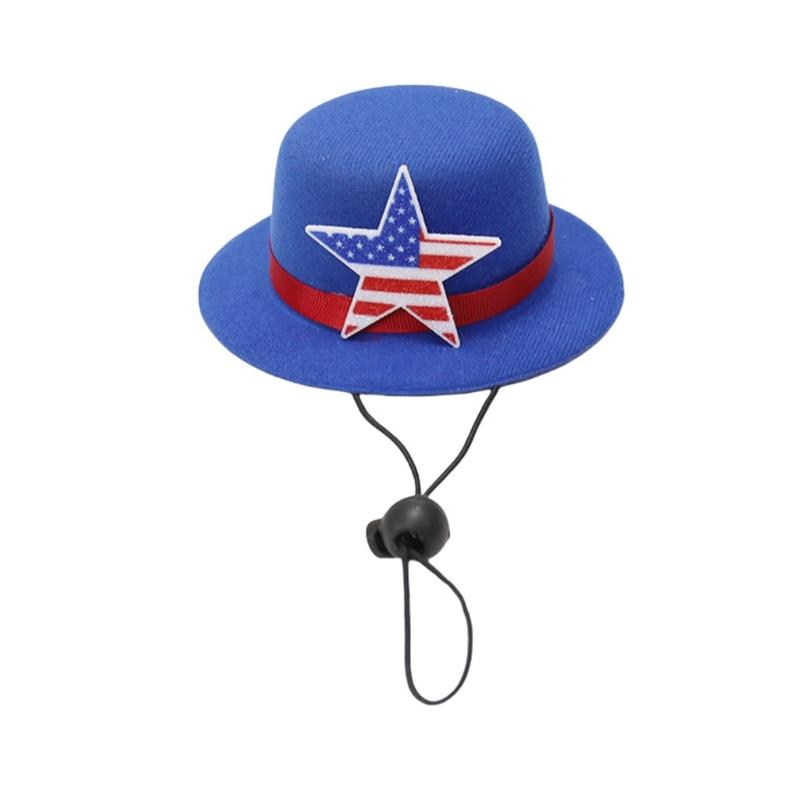 Carnivals Hat with Hair Clip for Independence Day Festival Small Top Hat Patriotic Holiday Party Hat for All Age and Pet