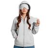 Unisex Hooded Casual Long Sleeved Solid Color Zipper Loose Sweatshirt Jacket
