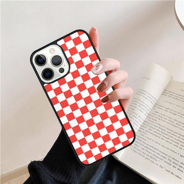 Checkerboard Checkered Coque Shell For iPhone 17 Air 15 16 14 13 12 Pro Max 11 Pro Max Plus Phone Case Cover