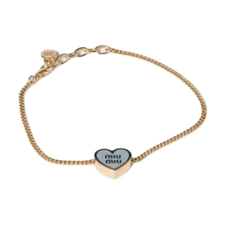 

Miu Miu Heart Design Brass Bracelet Unisex Bracelets Gold Azure 5IB7222IE2F04WL Basic Packaging-Box Not Included