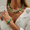 Irregular Acrylic Resin Necklace Bracelet Jewelry Set for Women Vintage Beads Chain Choker Bangle Gift