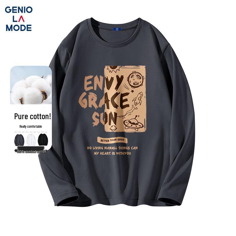 GENIOLAMODE Men s Fantasy Space Graphic Long Sleeve T-Shirt XL