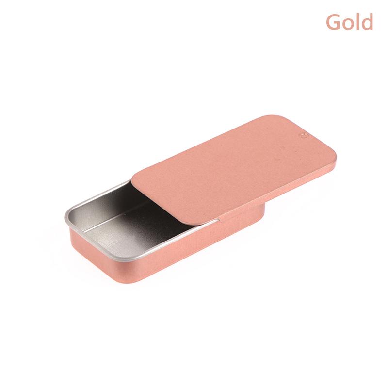 1PCS Small Empty Metal Tin Silver Black Rectangular Flip Storage Box Case Organizer for Money Coin Candy Key Container Jar Cans