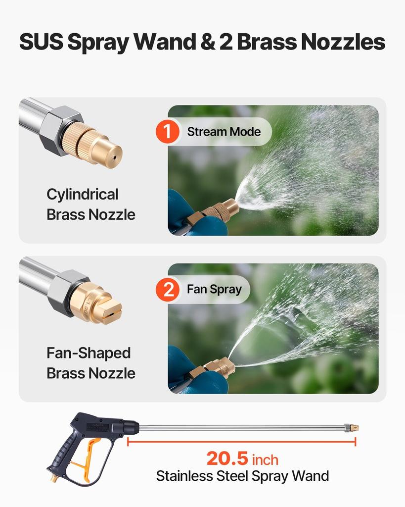 Industrial Sprayer, 17L Large Capacity, Stainless Steel Concrete Sprayer with Ergonomic Handle & Removable Cart, 1.2 m & 3 m Hose, Concrete Sealer