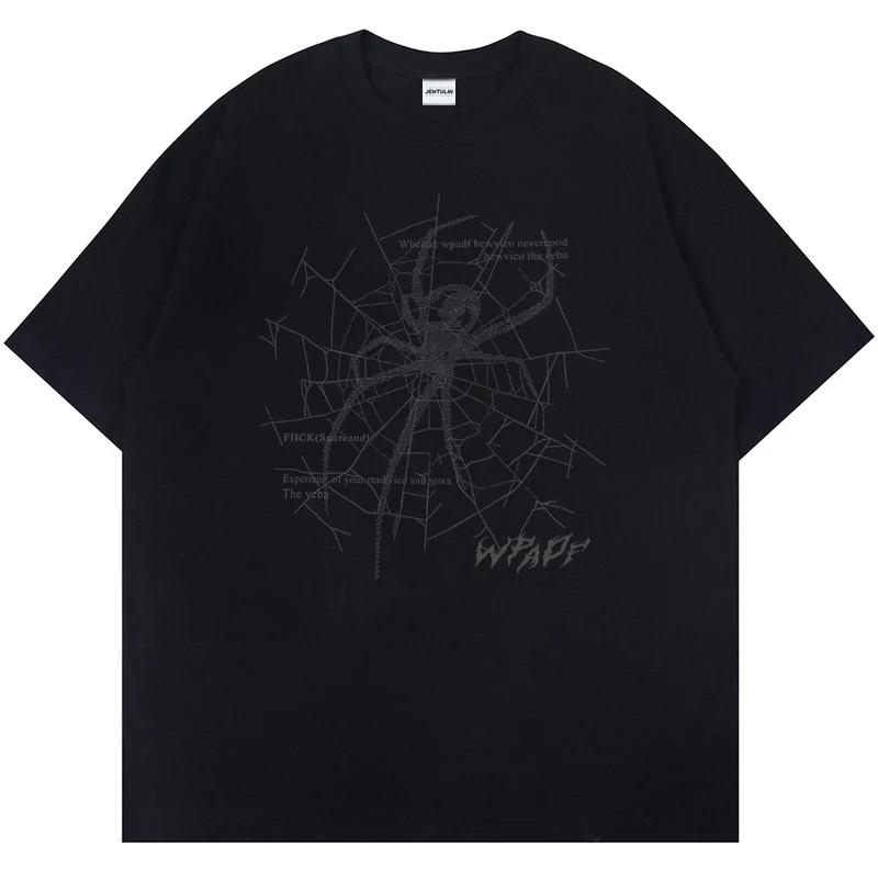 Summer Unisexs Punk Wounisex Loose Print Vintage Graphic Tshirt Unisex Casual Hip Hop Short Sleeve Cotton Tops
