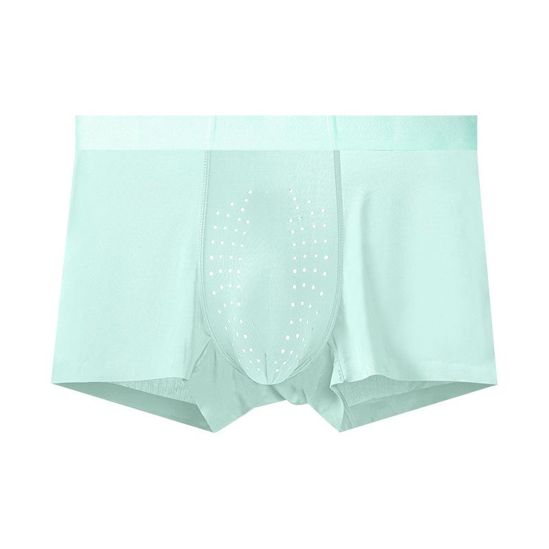 Men's Summer Lightweight Silk Anti Bacterial Breathable Comfortable Seamless Crotch Underwear