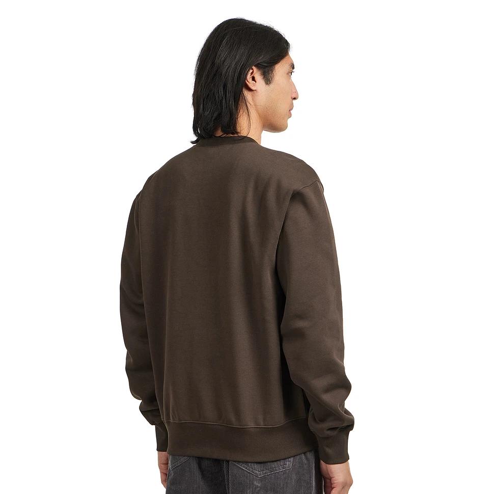 Carhartt WIP Embroidered Logo Loose Fit Crew Neck Long Sleeve Sweatshirt Men Sweatshirt Brown I030546-2QG-XX