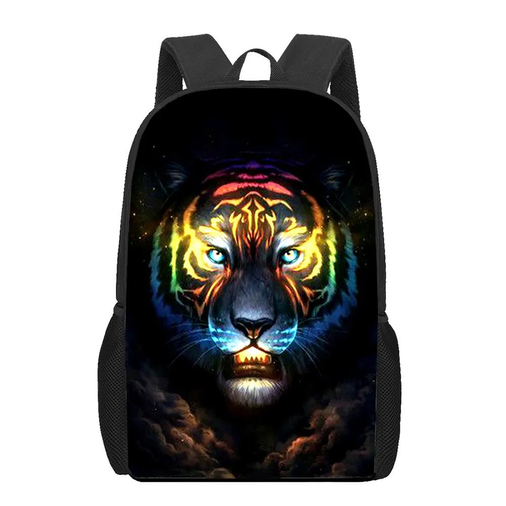 Creative Fiercely Tiger Pattern Backpacks for Girls Boys Children Students Book Bag Teenager Shoulder Rucksack Travel Backpack