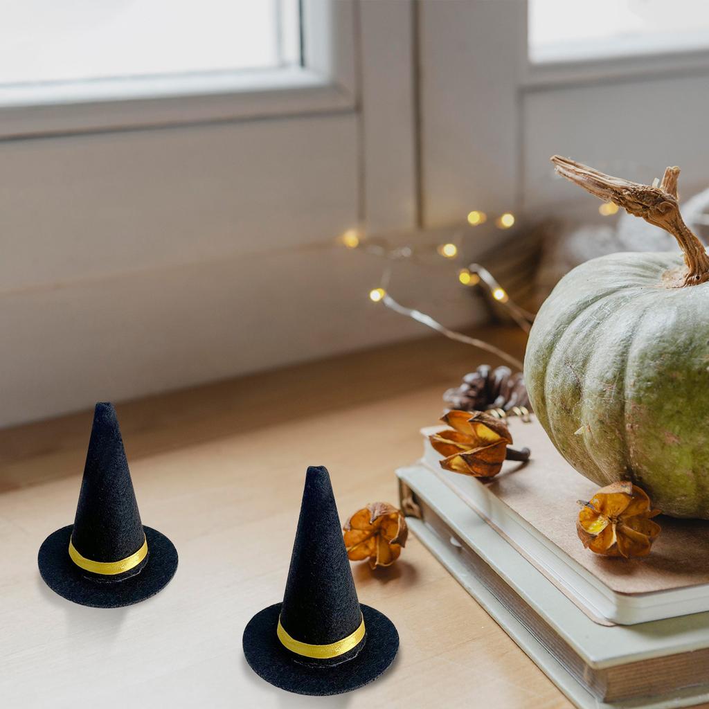 Little Witch Hat With Black Decorations For Halloween, 3.54 Inches