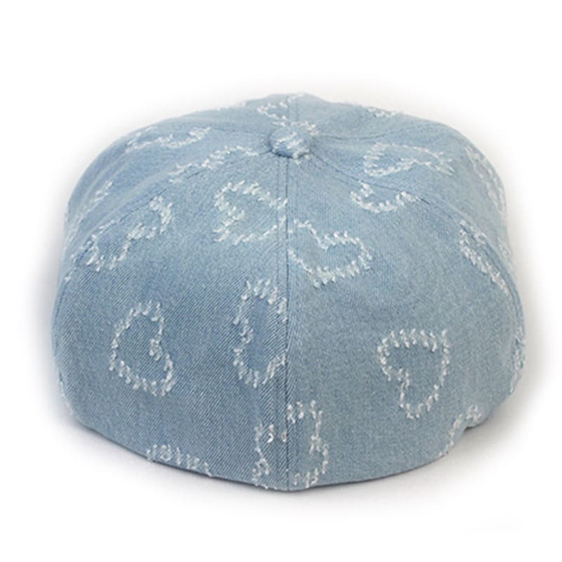 

Универсальная химия Сердце Светлый деним Берет с поясом Берет FREE