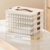 Dumpling Storage Box Transparent Stackable with Handle Design Safe Odorless Freezer Storage Organizer for Kitchen